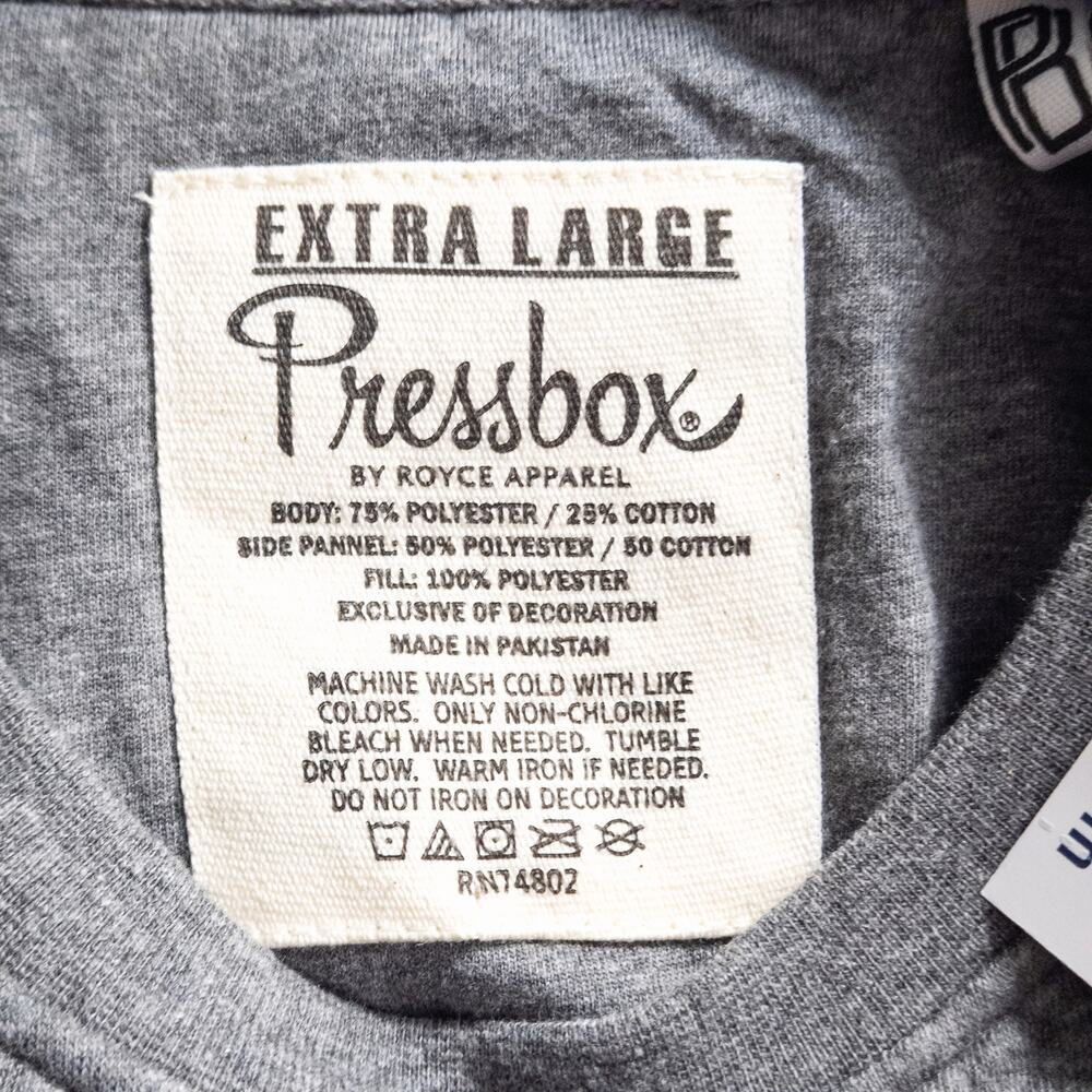 Pressbox Quilted Sweatshirt Size XL Gray Collegiate Varsity Gameday - Picture 8 of 10